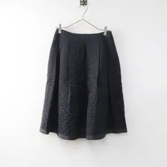 未使用 保管品 2024AW エムズグレイシー M'S GRACY 417512 MSロゴ ジャガード タックフレアスカート 40/ブラック【2400014137378】