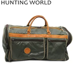 HUNTING WORLD ボストンバッグ ダークグリーン HUNTING WORLD(ハンティングワールド) ボストンバッグ - ダーク