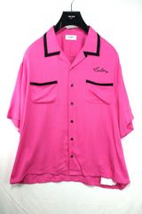 CELINE Loose Bowling Shirt, Short Sleeve, Viscose, Pink & Black, Sizes 41 & 42, Item Number 2C831171S