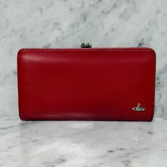 Vivienne Westwood ヴィヴィアンウエストウッド 長財布 本革 レザー レッド 赤 がま口財布 ロゴ 銀