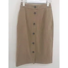 ◇ NATURAL BEAUTY BASIC スエード調 バックスリット 膝下丈 タイト スカート サイズXS キャメル ブラウン系 レディース  【中古】 【1206080007086】