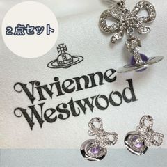 ヴィヴィアンウエストウッド　ドロップリボン　ネックレス　パープル ヴィヴィアンウエストウッド ドロップリボン ネックレス