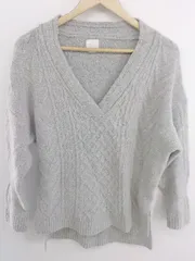 ◇ Bab バブ Vネック サイドスリット ニット セーター サイズFREE グレー レディース P  【1212280007283】