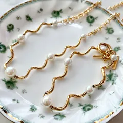 未使用美品 ANNE KLEIN アンクライン ゴールドカラー ネックレス ブレスレット 2点セット ネックレス全長約46cm