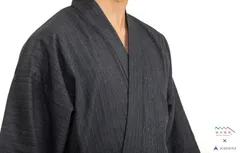 Kisste 名古屋帯 正絹 新品 九寸名古屋帯 鉄紺 群青 西陣織 縞