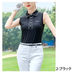 LEONARD SPORT☆ ポロシャツ ノースリーブ ゴルフ サイズ38 黒 - メルカリ