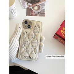 ウサギ うさぎ キルティング風 可愛い キュート スマホケース アイフォンケースiPhoneX/XS XR XSM 11 11PM12 12p 12PM 13 13p 13PM 14 14p 