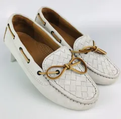 BOTTEGA VENETA・ボッテガヴェネタ★レディース スエードレザー イントレチャート モカシン ドライビングシューズ (21.5㎝相当) ブランド イタリア製 レディース 靴 ライトグレーのサムネイル