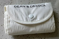 DEAN & DELUCA ショッピングバッグ　ホワイト エコバッグ 折りたたみ式 コンパクト ディーン＆デルーカ お買い物バッグ 携帯便利