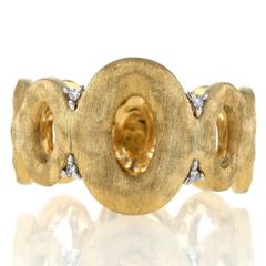 NANIS K18YG WG リング ダイヤモンド 0.03ct オーバル チェーン モチーフ つや消し 指輪 18号【新品仕上済】【zz】【中古】