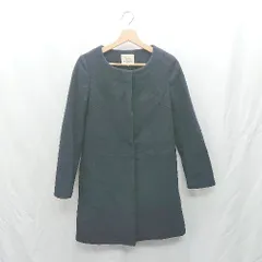 ◇ ⊇ BEAUTY & YOUTH ウールアンゴラノーカラーコート 長袖 コート サイズM ネイビー系 レディース E  【1410290065082】