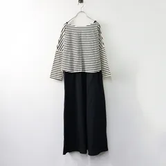 美品 ビアズリー BEARDSLEY コットンボーダーカットソー ノースリーブワンピース セット F/オフホワイト ブラック【2400014195118】のサムネイル