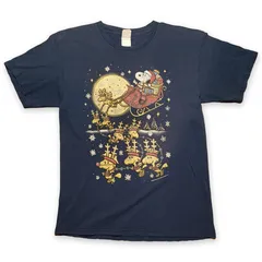 【L】PEANUTS スヌーピー × ウッドストック クリスマス サンタ トナカイ Tシャツ  GILDAN ヴィンテージ USA製【古着】A21