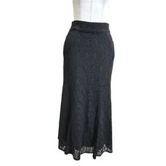 GLOBAL WORK グローバルワーク レディース スカート ロング コードレース スカート ロングスカート セレモニー  黒 F ステージ衣装