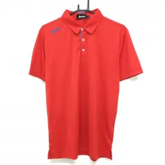 【超美品】スリクソン 半袖ポロシャツ レッド ロゴライトブルー  メンズ L ゴルフウェア SRIXON