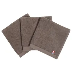 【新品】 ハンドタオル 今治 3枚セット 大きめ ウォッシュタオル タオルハンカチ 大判 汗拭きタオル 33x35cm ブラウン 0