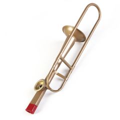 pBone mini トロンボーン 本体 レッド 専用ケース付(マウスピース欠
