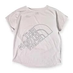 THE NORTH FACE ザ・ノースフェイス ロゴ デザイン フレンチスリーブ Tシャツ カットソー L/ホワイト レディース