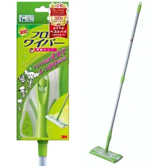 【新着商品】床 拭き 一本柄 掃除 伸び縮み ドライシート 本体 3枚 フローリングワイパー スコッチブライト 3M