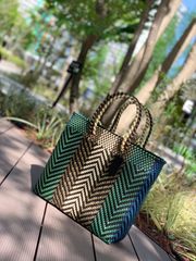 新品 大人気オアハカ産 メルカドバッグ メキシコ ブラウン系 M