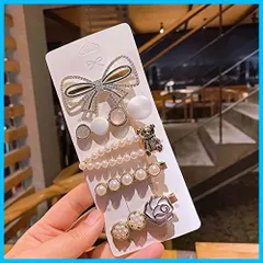 髪留め パール 女の子 髪飾り ヘアクリップ ゴールド 一字型ピン おしゃれ ヘアアクセサリー 5個セット 結婚式 入学式 ヘアピン 卒業式 立体感 happykau (E)