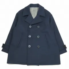 美品 22AW ユニフォームエクスペリメント uniform experiment OVER SIZED PEA COAT オーバーサイズ ピーコート ジャケット 裏地ストライプ柄 ブルゾン アウター 1 ネイビー UE-222000/7 メンズのサムネイル