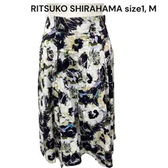 □ リツコシラハマ　RITSUKO SHIRAHAMA 花柄　コットン　ロング　スカート  1、M レディース　S5S549のサムネイル
