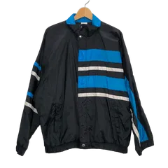 80's PUMA/プーマ 80年代 vintage ヴィンテージ ナイロンジャケット アウター ワンポイントロゴ刺繡 タイワン製 メンズ L ブラック/ブルー
