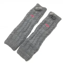 【未使用品】キャロウェイ ニットレッグウォーマー グレー 裏フリース ボンボン付き レディース  ゴルフウェア Callaway