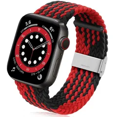 コンパチブル Apple Watch バンド 38mm 40mm 42mm 44mm，ソフトナイロン編組弾性バンド金属バックル 長さ簡単調節 工具不要 アップルウォッチシリーズ 適応 iWatch Series SE 6 5 4 3 2 1