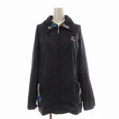 レオナールスポーツ LEONARD SPORT ナイロンジャケット スパンコール ロゴプレート ジップアップ 42 XL 紺 ネイビー /REのサムネイル