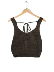 新品 GU メッシュバックリボン ニットビスチェ トップス 25072206