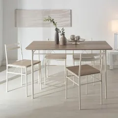 【人気商品】コンパクト おしゃれ 木目調 ナチュラル 4脚 チェア 組み立て品 1点 幅120cm テーブル 食卓 リビングテーブル AS-V120 ダイニングテーブル 5点セット 4人用 ダイニングテーブルセット アイリスプラザ