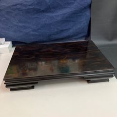 唐木 黒檀 烏木 花台 飾り台 盆栽台 台座　幅約48cm 奥行約31.5cm 木製 飾台 華道具 茶道具