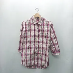 ◇ ⊇ MICHEL KLEIN ミッシェル クラン チェック柄 長袖 ネルシャツ サイズ46 ピンク系 メンズ E  【1410290038208】のサムネイル