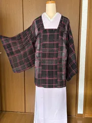 ちりよけ　道行　黒/赤系　裄68