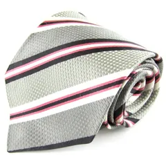 タケオキクチ ネクタイ ストライプ柄 シルク ブランド メンズ グレー系 TAKEO KIKUCHI 【中古】