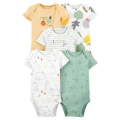 ベビー 半袖 ボディスーツ 肌着 5枚セット 60 70 80 90 95 【bss-39】