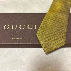 美品 GUCCI グッチ シルク 100％ イエロー系 総柄 254-687