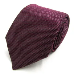 ヒルトン ブランド ネクタイ 格子柄 ダイヤ柄 コットン シルク イタリア製 PO メンズ ワインレッド HILTON 【中古】