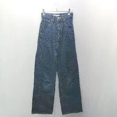 ◇ AZUL BY MOUSSY 無地 ウォッシュ加工 ストレート デニムパンツ サイズS ブルー レディース E  【1309250019787】