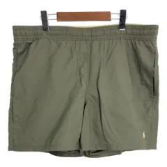 90年代 Polo by Ralph Lauren ポロ ラルフローレン ナイロン スイムショーツ カーキ (メンズ M) 中古 古着 R5710