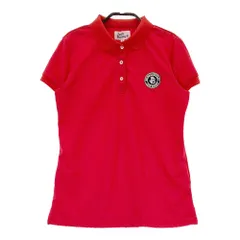 サイズ：1 JACK BUNNY ジャックバニー  半袖ポロシャツ バックロゴ刺繍  レッド系 [240101394486]# ゴルフウェア レディース ストスト