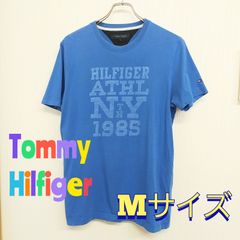 Tommy Hilfiger　トミーヒルフィガー　青　Ｔシャツ　M　コットン100％　着丈70ｃｍ　身幅47.5ｃｍ　肩幅41.5ｃｍ　袖丈20ｃｍ　古着