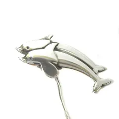 ジョージジェンセン GEORG JENSEN ピンブローチ イルカモチーフ ドルフィン S925 シルバー 129 ■GY05のサムネイル