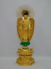 【仏像】西弥陀立像 中七 純金肌粉 6号【送料込み】