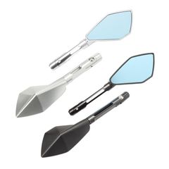 バイク ミラー ユーロタイプ M8 M10 正ネジ 逆ネジ 対応 アルミ削り出し 汎用 左右セット 2色 S-284