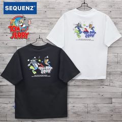 新品 メンズ トムとジェリー TOM&JERRY トムジェリ SEQUENZ シークエンズ コラボ 半袖 Tシャツ 半袖Tシャツ ティーシャツ 刺繍 ダイビング ユニセックス レディース 白 ホワイト 黒 ブラック