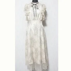 美品 22AW JILL by JILL STUART ジルバイジルスチュアート ツートーンレースラッフルワンピース サイズM ピンクベージュ レディース 古着 中古 USED