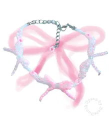 ビーズブレスレット　バレエコア　Y2K フェアリーグランジ　リボン